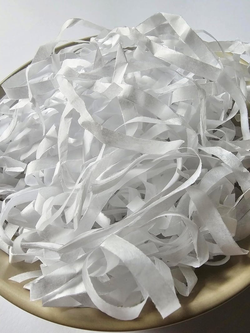 InsideMyNest Snow White Shredded Tissue Paper Shred Hamper Gift Box Basket Filler Fill Christmas Winter(60g) - Image 2